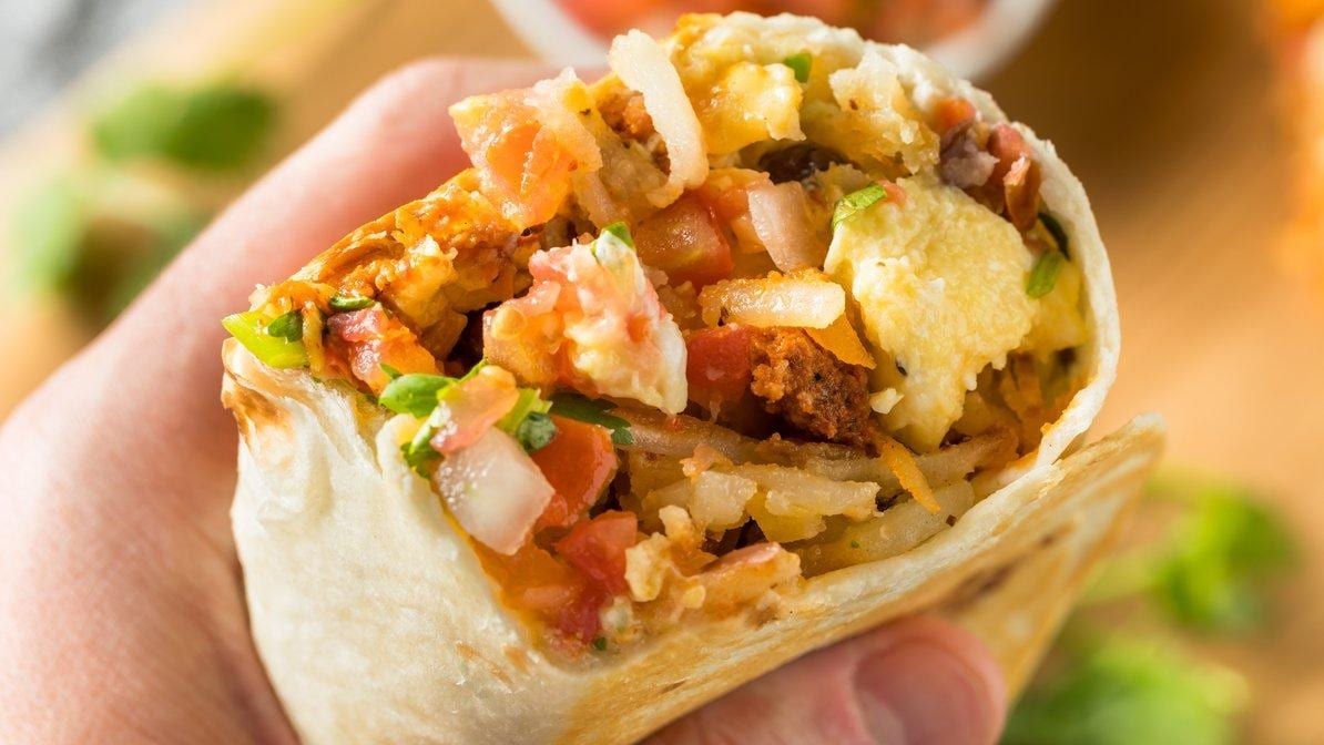 Sleepy Sausage Breakfast Burrito.
