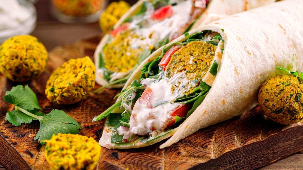 Mediterranean Drama Falafel Burrito.