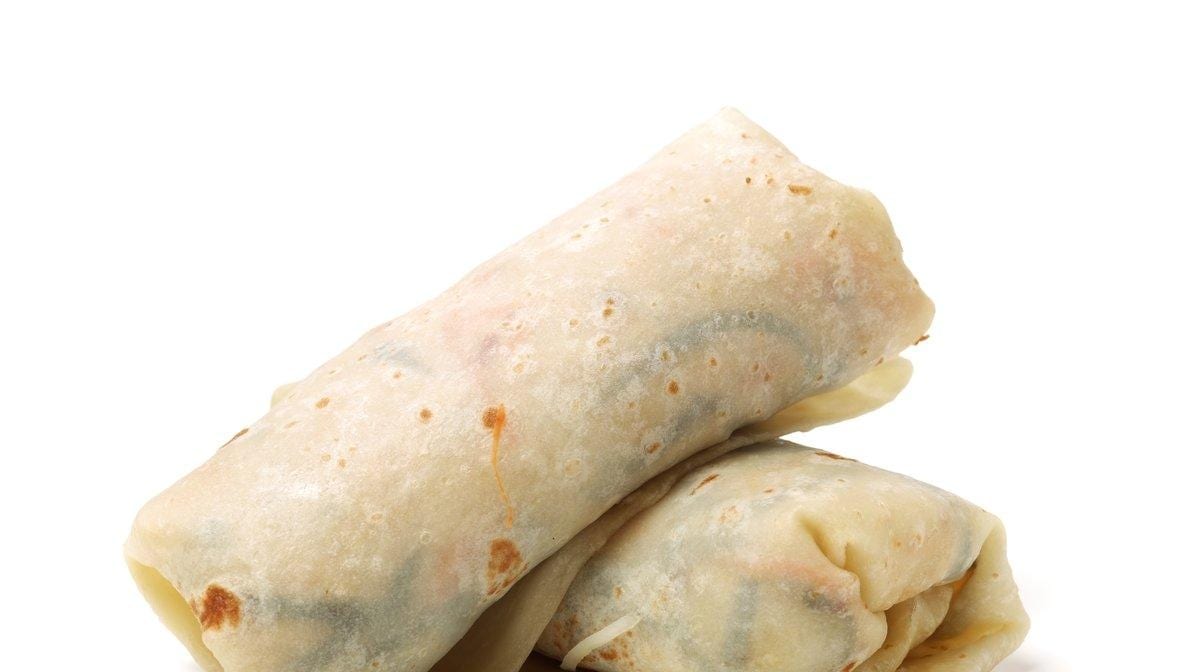 Veggie Spinach and Mushroom Breakfast Burrito.